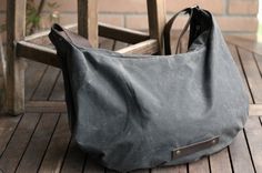 Waxed canvas bag hobo bag waxed canvas by Creazionidiangelina Canvas Hobo Bag, Slouchy Hobo Bag, Boho Crossbody Bag, Waxed Canvas Bag, Large Hobo Bag, Leather Tag, Hobo Bags, Canvas Crossbody Bag, Warm Scarf