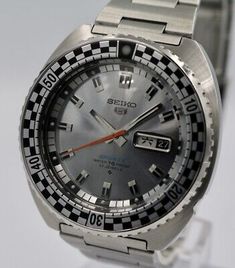 (eBay) Find many great new & used options and get the best deals for Seiko 5 Sports "Rally" Diver at the best online prices at eBay! Free shipping for many products! Silver Retro Watch With Tachymeter, Retro Automatic Silver Watches, Silver Retro Automatic Watch, Retro Silver Automatic Watch, Retro Silver Automatic Watches, Seiko 5 Sports, Seiko 5, The Watch, Cute Funny Animals