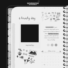 a page in a notebook with the words lovey day written on it and images of flowers