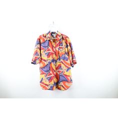 Vtg 90s Streetwear Womens Large Baggy Fit Rainbow Silk Short Sleeve Button Shirt Womens Button Shirt Baggy fit Womens size Large Measurements are: 24 inches underarm to underarm 29.5 inches top to bottom Multicolor Silk US Shipping is FREE Canada is $15 and International is $24 Check out my other items in my store! U853 Casual Long Sleeve Hawaiian Shirt With Button Closure, Vintage Hawaiian Shirt For Spring With Button Closure, 90s Inspired Short Sleeve Shirt For Spring, 90s Style Long Sleeve Summer Shirt, 90s Style Summer Shirt With Button Closure, Relaxed Fit Multicolor Shirt 90s Style, 90s Style Collared Shirt For Summer, Oversized Short Sleeve Shirt In 90s Style, Oversized 90s Style Short Sleeve Shirt