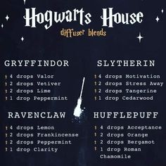 Harry Potter Diffuser Blends, Harry Potter Essential Oil Blends, Young Living Essential Oils Recipes, Essential Oils Guide