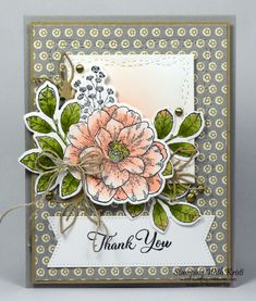 a handmade thank card with flowers on it