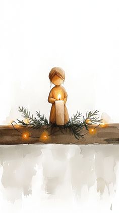 Beautifully decorated Christmas angel figurine holding a glowing candle, surrounded by soft lights and evergreen branches, creating a serene and joyful holiday ambiance. #wallpaper #christmas #background Advent 2023, Christmas Angel Figurine, Wallpaper Christmas, Religious Wall Art