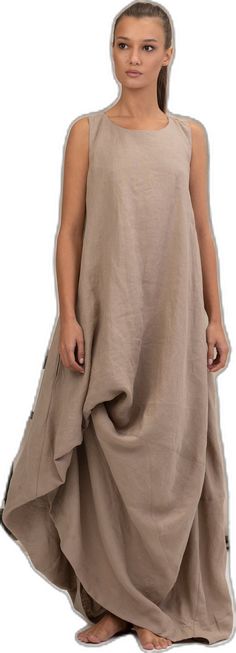 Summer Lagenlook Linen Dress, Relaxed Fit Maxi Linen Dress For Summer, Bohemian Ramie Maxi Dress, Beige Asymmetrical Maxi Dress For Summer, Summer Beige Asymmetrical Maxi Dress, Casual Asymmetrical Linen Dress, Bohemian Linen Tunic Dress, Casual Linen Tunic Maxi Dress, Casual Linen Maxi Tunic Dress