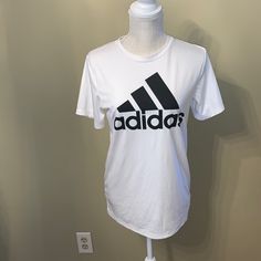 Adidas Tee Size L Kids 14-16 Great Condition Never Worn White Adidas Logo Top For Streetwear, White Adidas Shirt For Summer, Adidas Logo White Tops For Streetwear, Adidas White Summer Shirt, White Adidas Tops For Streetwear, Casual White Adidas Shirt, Casual White Adidas Tops, White Casual Adidas Shirt, White Graphic Print Shirt For Sports