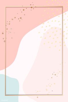 an abstract pink and gold background with a square frame on the bottom that has confetti sprinkles