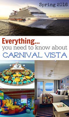 a cruise ship with the caption saying everything you need to know about carnival vista