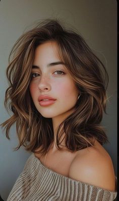 Haircuts Layers Face Framing, Partial Highlights Shoulder Length, Medium Length Hair With Layers And Face Framing Layers, Shoulder Length Wavy Hairstyles For Women, Highlight Short Hair Color, Short Hair Pregnant Women, Mid Length Hair 2024 Trends, Summer 2024 Hair Trends For Women, Hair 2024 Trends Women Color