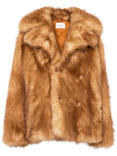 light brown faux-fur design open front notched lapels long sleeves two side inset pockets full lining straight hem Fur Design, Collage Pics, Long Faux Fur Coat, Style Edit, Black Tweed, Bedroom Colors, Faux Fur Coat