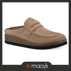 in stock Comfortable Slip-on Clogs With Textured Sole, Casual Clogs With Cork-bed Midsoles, Casual Suede Clogs With Cork-bed Midsoles, Leather Clogs With Branded Insole, Medium Width, Brown Clogs With Buckle Closure, Medium Width, Suede Clogs, Beach Wood, White Mountain, Clogs