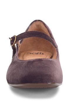 An adjustable mary jane strap adds retro-inspired appeal to a leather shoe grounded by a cushioned footbed for lasting comfort. Cushioned footbed with arch support Leather upper and lining/synthetic sole Imported Square Toe Flats, Womens Wide Shoes, Shoes Mary Janes, Fun Shoes, Fun Clothes, Leather Flat Shoes, Wide Shoes, Shoe Lover, Red Shoes