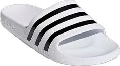 Casual White Slip-on Flip Flops, Adidas Casual Slides For Spring, Casual Adidas Flip Flops For Spring, White Open Toe Slides For Sports, Adidas Casual Open Toe Slides, Casual Adidas Open Toe Slides, White Non-slip Slip-on Sandals, Non-slip White Slip-on Sandals, Casual White Non-slip Flip Flops