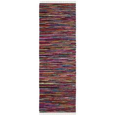 a multicolored rug with fringes on the bottom and bottom, in different colors