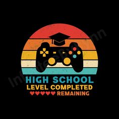 a video game controller with the words high school level completed remaining