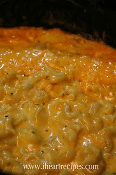 macaroni and cheese is being cooked in an oven