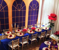 a table set up for a formal dinner