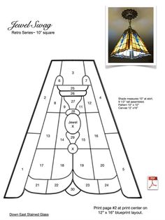 the pattern for a stained glass lamp