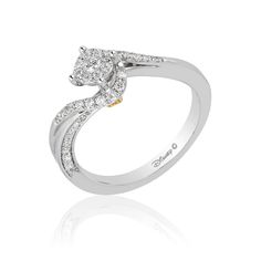 Disney Tinker Bell Inspired Diamond Engagement Ring 10K Yellow Gold 1/3 CTTW View 1 Enchanted Disney, Enchanted Disney Fine Jewelry, Online Gold Jewellery, 3 Carat Diamond, Diamond Free, Yellow Gold Jewelry, Tinker Bell, Creating Jewelry, Diamond Stone