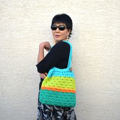 Multicolor Summer Beach Hobo Bag, Multicolor Summer Hobo Bag For Beach, Summer Multicolor Hobo Bag For Beach, Bohemian Crochet Bag For Spring, Eco-friendly Handmade Hobo Bag For Summer, Green Casual Crochet Beach Bag, Casual Green Crochet Beach Bag, Colorful Casual Beach Shoulder Bag, Bohemian Green Straw Bag