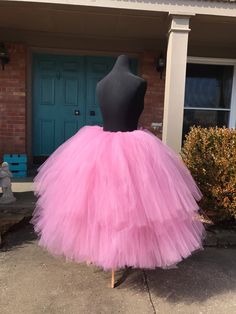 "This listing includes a solid dusty mauve (rosy mauve) tutu for waist sizes 35\" up to 45\"can be made larger if interested contact me for a special listing. Other colors also available. The dusty rose tutu is the 25\"-30\" length range with a longest layer of 30\" and top layer of 25\". The last picture which is a black tutu is the 13-18\" length range with a 15\" tutu with a top layer that is 12\". Tutu can be all one length or the dual lengths. **please just note the length you would like or Pink Tulle Tutu Dress With Ruffled Skirt, Pink Crinoline Petticoat For Party, Pink Tiered Petticoat With Attached Cancan, Pink Tulle Skirt For Costume Party, Pink Tulle Petticoat For Costume Party, Pink Tiered Tulle Petticoat, Party Petticoat With Attached Cancan In Pink, Pink Princess Tulle Skirt, Pink Tulle Princess Skirt