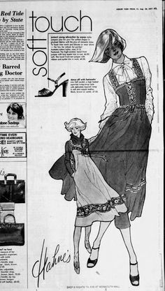 Asbury Park Press Asbury Park, New Jersey · Friday, August 26, 1977 Asbury Park, August 26, Fashion Art Illustration, Fashion Sewing, Style Ideas, New Jersey, Fashion Illustration, Illustration Art, Sewing