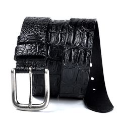 Designer Crocodile Pattern Belt Embrace the elegance of this Men's Designer Crocodile Pattern Belt. This belt is made from 100% genuine leather for undeniable quality and a luxuriously soft feel. This belt features a timeless crocodile pattern for a touch of sophistication. Finished in elegant antique silver, the classic buckle complements the 3.9cm width of the belt, creating a silhouette that is comfortable and undeniably elegant. Available in three versatile colours - black, dark brown and ye Classic Business Belt With Crocodile Pattern, Classic Crocodile Pattern Belts For Business, Classic Crocodile Pattern Business Belts, Luxury Business Belt With Crocodile Pattern, Luxury Crocodile Pattern Belt For Business, Luxury Leather Belt Buckles With Crocodile Pattern, Luxury Leather Belt With Crocodile Pattern, Elegant Leather Belt With Crocodile Pattern, Crocodile Leather Belt