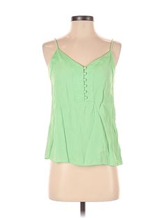 Lost April Sleeveless Blouse Size: Small Tops - used. 100% VISCOSE | Lost April Sleeveless Blouse: Green Tops - Size Small Green Sleeveless Summer Top, Green Sleeveless Summer Blouse, Green Sleeveless Cotton Camisole, Green Sleeveless Top Vest For Summer, Green Vest Tops For Vacation, Green Tank Camisole For Vacation, Green Vacation Cami Tank Top, Summer Vacation Rayon Tank Top, Green Sleeveless Summer Camisole