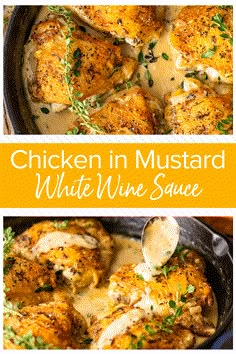 chicken in mustard white wine sauce is an easy and delicious side dish that's ready in under 30 minutes