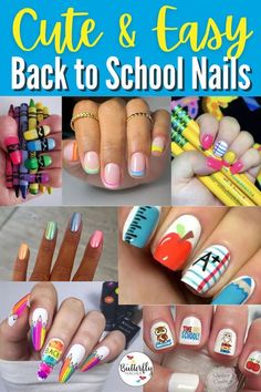 Easy Back To School Nails, School Spirit Nails, Inspiration For Teachers, Chic Nail Designs