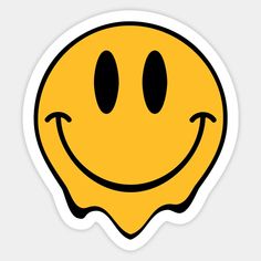 a smiley face sticker on a white background