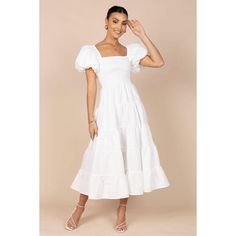 Petal And Pup Womens Annette Puff Sleeve Shirred Midi Dress : Target Style Midi Dress, Petal And Pup, Shower Outfits, Mini Robes, White Midi, Shower Dresses, Usa Dresses, Rock Design, Dresses By Length