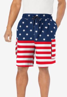 Our specialty cargo swim trunks for big guys, exclusively from KS Island™. Side slant pockets with two side cargo pockets and rear flap Mens Scrubs, Big Guys, Thermal Shirt, Career Dress, Swimsuits For All, Stars And Stripes, Suit Shop, Rain Wear, Shop Swimwear