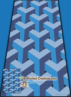 an image of a book cover with blue and white mazes on the page, which reads hooked creations