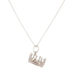 Vintage, Authentic. Pre-Owned. Just Polished And Shined To Look Brand New, Ready For Gifting! No Scratches On The Crown Charm. This Is An Authentic Tiffany & Co. 925 Silver Princess Crown Charm Pendant Necklace. Necklace Is 18" With 2mm Thick Links. Princess Crown Charm Is 15mm X 8mm. This Is An Older Retired Vintage Piece, Before Markings Were Lasered Onto The Piece. Comes With Dust Bag And Box! Silver Crown Necklace, Formal White Gold Necklaces With Charms, Crown Jewelry Necklace, Silver Princess Crown, Princess Charm School, Crown Charm, Beauty Magic, Crown Necklace, Charm School