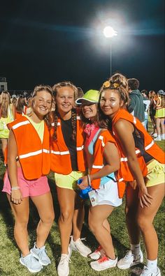 Team Colors Outfits, Pine Cove Theme Nights 2023, Neon Construction Football Theme, Halloween Neon Costume, Orange Football Game Outfit, Highschool Game Day Outfit, Construction Worker Costume Preppy, Construction Spirit Day Outfit, Construction Day Spirit Week