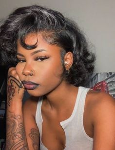 Black Girls Short Hairstyles, Black Girls Hairstyles Short, Short Blowout Hairstyles Black Women, Short Hair Blowout Black Women, Black Girls With Short Hair, Cute Short Black Hairstyles, Site Model, Silk Press