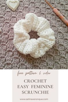 crochet easy feminine scrunchie with free pattern