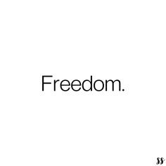 the word freedom written in black on a white background