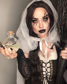 Simple Witch Makeup, Pretty Witch Makeup, Scary Witch Makeup, Makeup Witch, Halloween Makeup Pretty