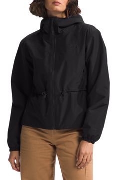 Rainy days have met their match with this hooded ripstop jacket that has a curved back hem for enhanced protection against water and wind. 22 1/2" front length; 25" back length (size Medium) Front zip closure Drawcord-toggle hood Elastic cuffs Drawcord-toggle waist DryVent™ 2L fabric is water repellent and breathable 75-denier 120g/m² ripstop shell with durable water-repellent (DWR) finish Lined 100% polyester Machine wash, tumble dry Imported Rain Jacket Women, Curved Back, Trendy Clothes For Women, North Face Women, Trendy Fashion Women, Rainy Days, Evening Wear, Everyday Outfits, Water Repellent