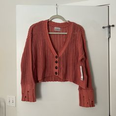 Brand New Never Been Worn Red Casual Spring Cardigan, Urban Outfitters V-neck Winter Sweater, Urban Outfitters V-neck Sweater, Urban Outfitters Casual Sweater For Layering, Urban Outfitters V-neck Fall Sweater, Urban Outfitters V-neck Cardigan For Fall, Urban Outfitters Casual Spring Sweater, Urban Outfitters Casual Sweater For Spring, Casual Spring Sweater From Urban Outfitters