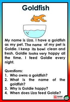 a goldfish poem with the words,'my name is liza i have a go