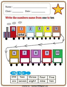 a printable worksheet for children to learn numbers