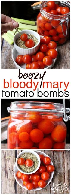 Pickle Ideas, Tomato Bites, Garden Tomatoes, Family Fresh Meals, Tailgate Food, Jello Shots, Tomato Garden, Garden Recipes, Alcohol Drink Recipes