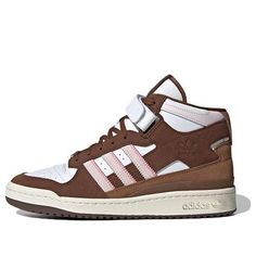 adidas Forum Mid 'Cloud White Light Pink' GY6802 (SNKR/Skate/Casual/Unisex/Mid Top/Wear-resistant) Adidas Shoes Forum, Adidas Forum Mid, Adidas Forum Low, Forum Low, Adidas Forum, Adidas Outfit, Mid Top, Cloud White, Stylish Sneakers