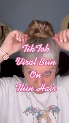 Easy Up Dos For Medium Hair Casual, Cute Easy Hairstyles For Medium Thinner Hair, Diy Updo For Thinning Hair, Diy Medium Length Hair Styles Easy Updo, Flip Bun Hairstyle, Easy Updo For Thinning Hair, Bun For Fine Hair Easy, Thinning Hair Updo, Bun Hairstyles For Thinner Hair