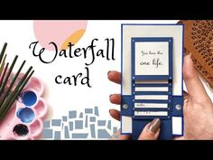 someone is holding up a card that says, water fall card