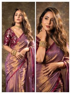 Tissue Saree Look, Saree Wearing, Saree Wearing Styles, Simple Saree Designs, Backless Blouse Designs, New Saree Blouse Designs, Traditional Blouse Designs, Fashionable Saree Blouse Designs, Fancy Sarees Party Wear