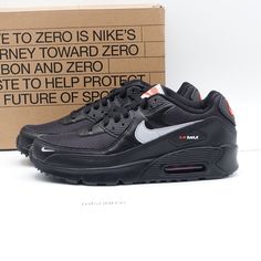 Nike Air Max 90 Next Nature Sneakers Fd9776-001 Black/Wolf Grey/Crimson - New In Box, Box Is Damaged. Minor Factory Glue Mark On The Heel Fabric On The Left Shoe - Please See The Photos, Photos Are Of The Actual Item For Sale. Us Size 7y Youth == Us Size 8.5 Women's We Only Sell 100% Genuine Products, Sourced From Major Retailers. Nike Air Max Black Leather With Boost Midsole, Black Leather Nike Air Max With Boost Midsole, Black Leather Nike Air Max With Round Toe, Black Leather Nike Air Max Low-top Sneakers, Black Leather Low-top Nike Air Max, Black Nike Air Max For Jogging, Black Nike Air Max For Streetwear, Black Nike Air Max Low-top Sporty, Black Low-top Nike Air Max For Streetwear