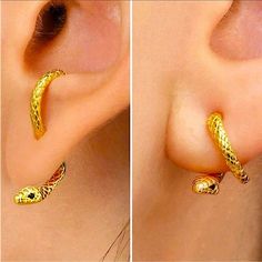 Questions? Leave A Comment Below! Gold Stainless Steel Gold Snake Jewelry, Gold Snake Earrings, Creative Earrings, Zipper Flowers, Pearl Love, Rose Gold Pearl, Bohemian Handmade, Snake Jewelry, Snake Earrings